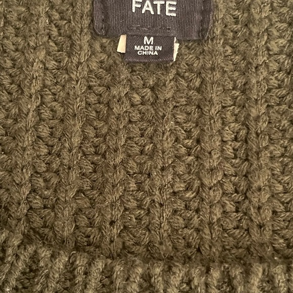 SALE! Fate Dark Green Crewneck Tunic Sweater M - Picture 5 of 10